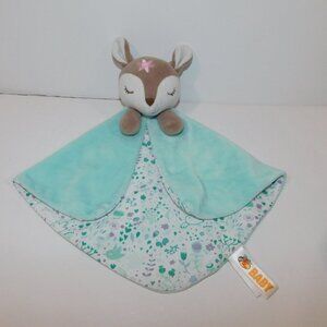 Bass Pro Baby Deer Fawn Brown Blue Plush Security Blanket Baby Lovey nunu